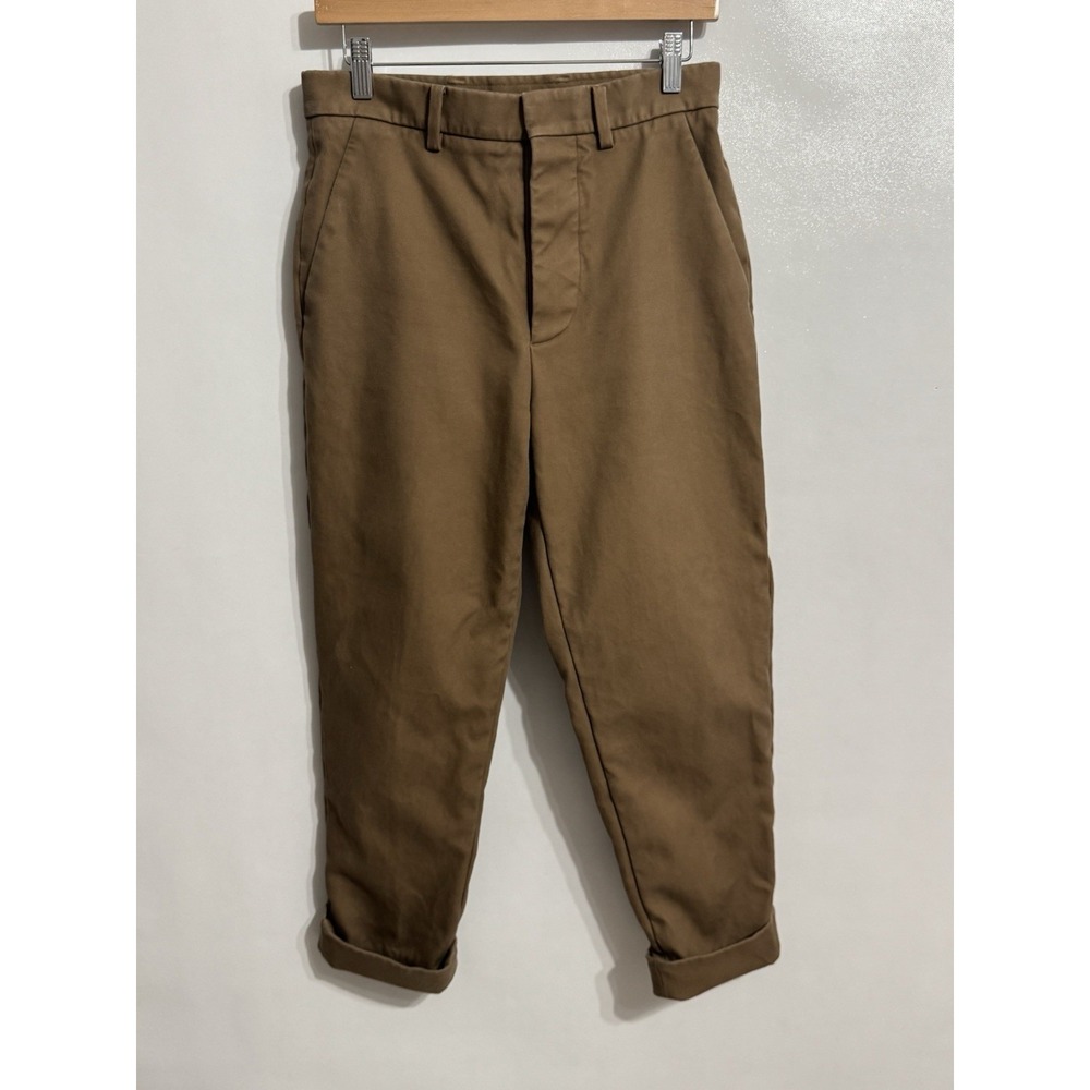 Sofie D'Hoore Size 36 Women's Brown Cotton Twill Cuffed Tapered Trouser Pants